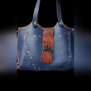 Handcrafted OOAKind Leather Shoulder Tote By WhiteBuffaloCreations